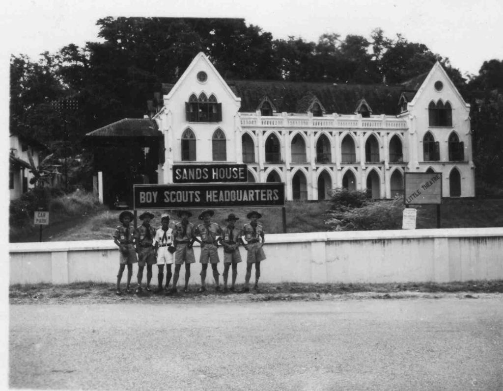 Scouts in front of The Sands House The Sands House in 1950s